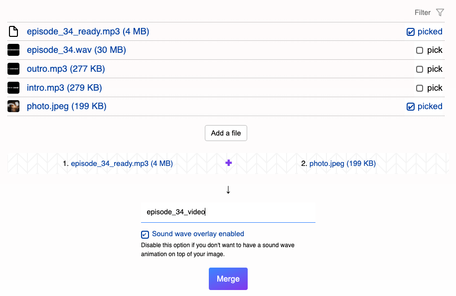 audio to video