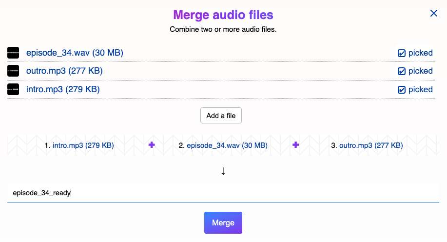 merge audio files